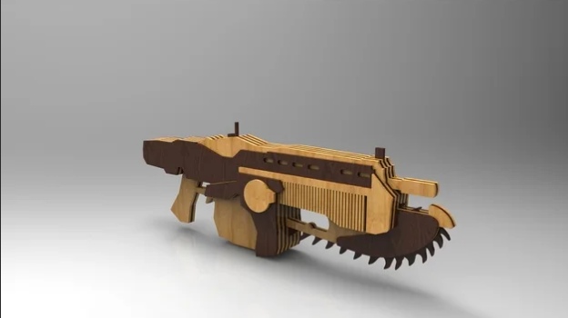 Макет Автоматическая винтовка из фанеры
