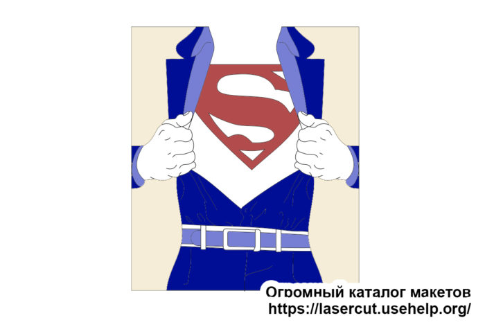 Макет открытки из фанеры - Супермен