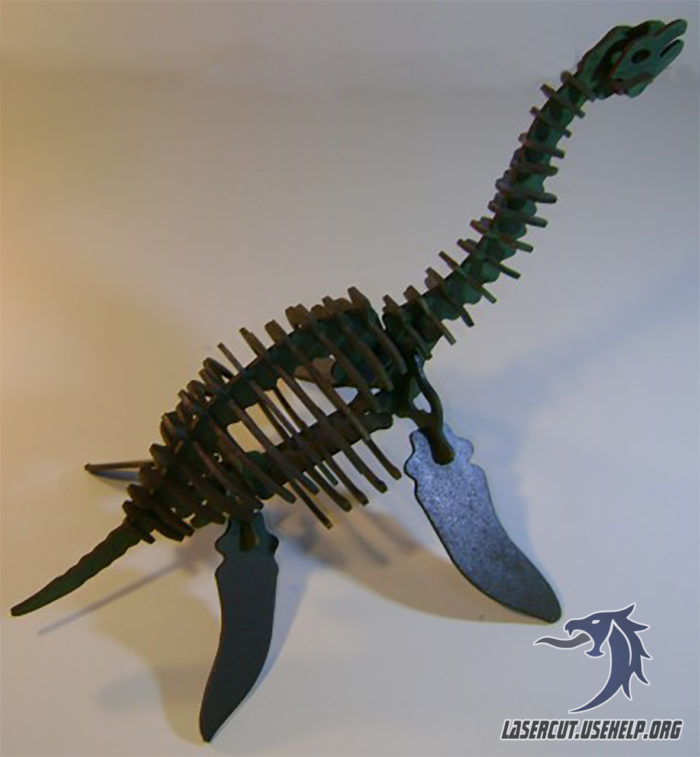Макет Большой плезиозавр 8 мм ПВХ из фанеры