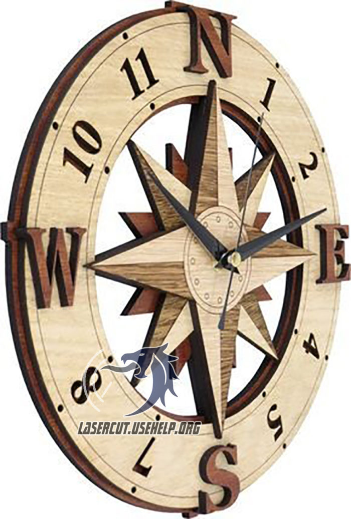 Макет Часы компас из фанеры