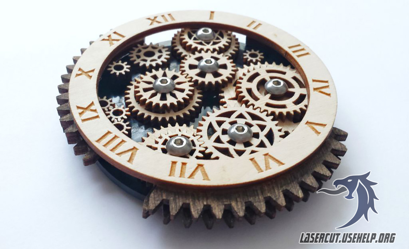 Макет Механизм, стилизованный под часы из фанеры