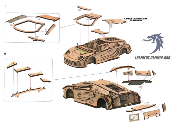 Инструкция Макет Lamborghini из фанеры